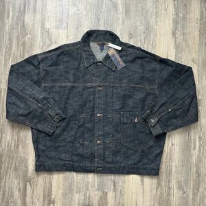 GSL Denim Buckle Back Jean Jacket Made In Italy Dark Wash Size 3XL NWT